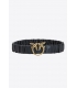 Pinko 1H2122Y87E Z99Q LOVE RUFFLE BELT H4 NERO-ANTIQUE GOLD