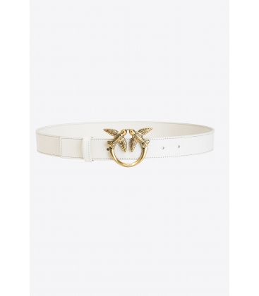 PINKO 1H212QY5H7 Z14Q LOVE BERRY SIMPLY H3 BELT BIANCO/GOLD