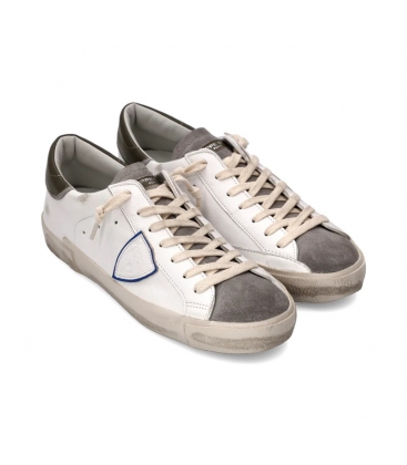 Philippe Model PRLU WX37 Sneaker Prsx Uomo, Bianco e Antracite