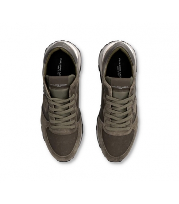 Philippe Model TKLU XI04 Sneaker Tropez Haute Uomo, Verde Militare