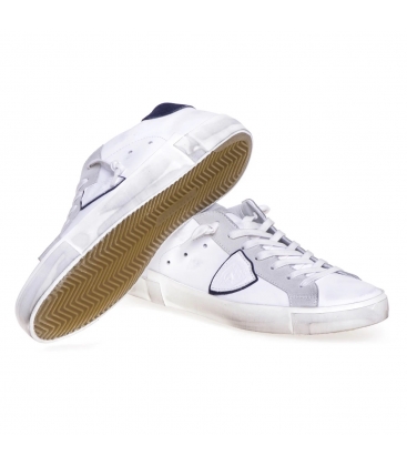 Philippe Model PRLU VX22 Sneaker in pelle bianco e blu