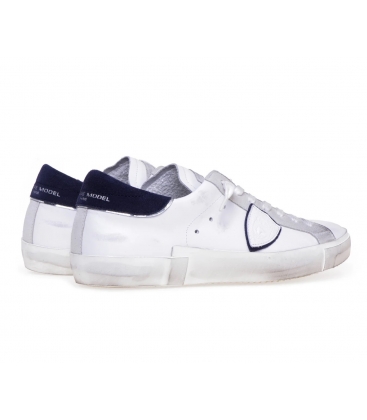 Philippe Model PRLU VX22 Sneaker in pelle bianco e blu