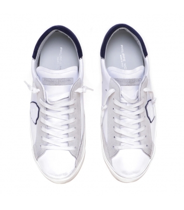 Philippe Model PRLU VX22 Sneaker in pelle bianco e blu