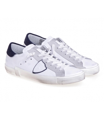 Philippe Model PRLU VX22 Sneaker in pelle bianco e blu