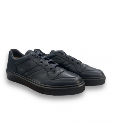 DOUCAL'S DU3146ALEXUF114NB15 SNEAKER pelle MOUSSE Blu Notte fondo NERO