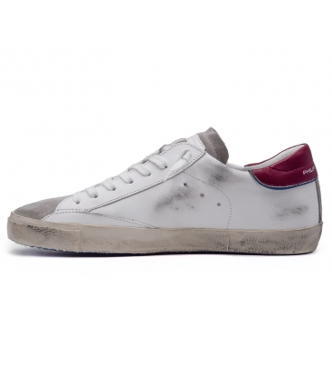 Philippe Model Uomo PRLU VV05 Sneaker Prsx , Bianco e BORDEAUX